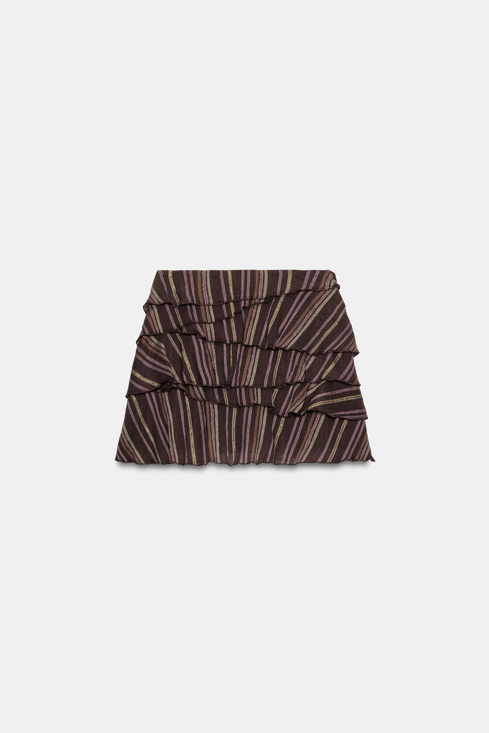 METALLIC THREAD STRIPED SKORT